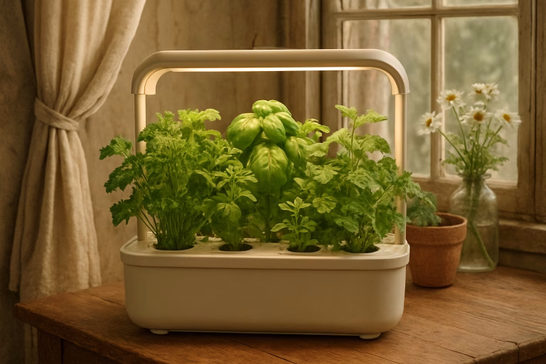 Indoor hydroponics herb garden