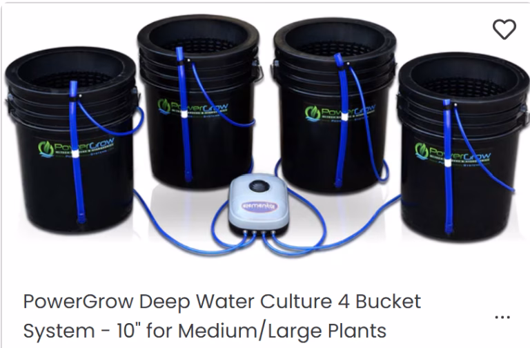 Deep water culture (DWC) hydroponic bucket system